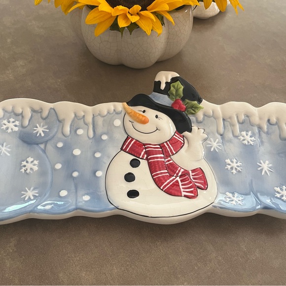 Fitz and Floyd Snowman Platter - Picture 1 of 4